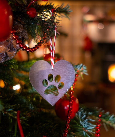 Mini Paw Print Heart - Decorations for Life - Solid Steel